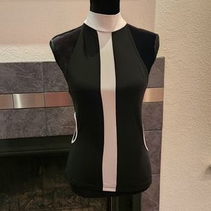 💙 Op Art 60s Mod Modern High Neck Halter Top Cut Outs